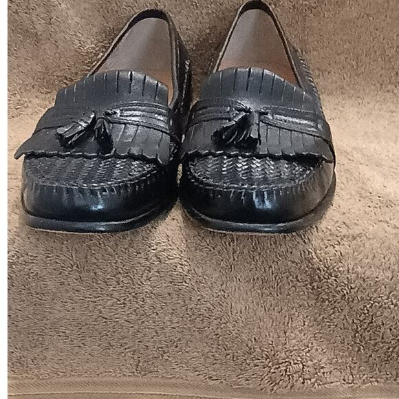 Men\'s Nico Nerini Woven Kiltie Black Vero Cuoio Leather Loafers - Size 9.5m main image 4